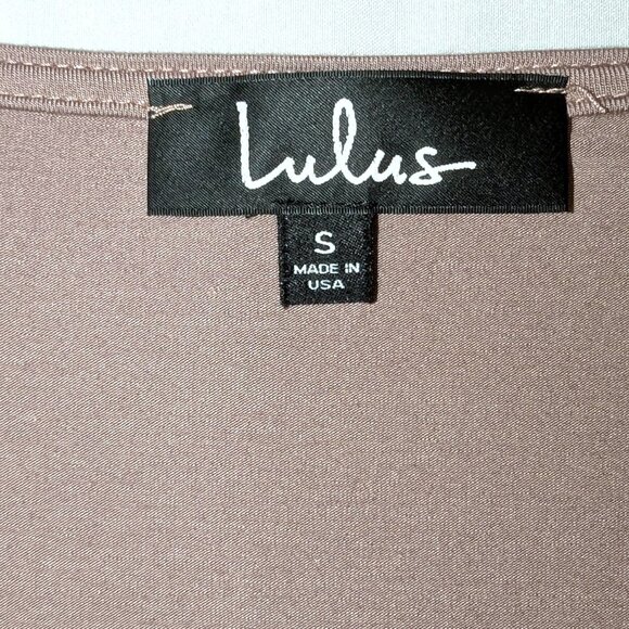 NWT Lulus | Deep V Shift Dress Glory Of Love in Mocha Mousse Taupe | Size Small - Picture 8 of 13